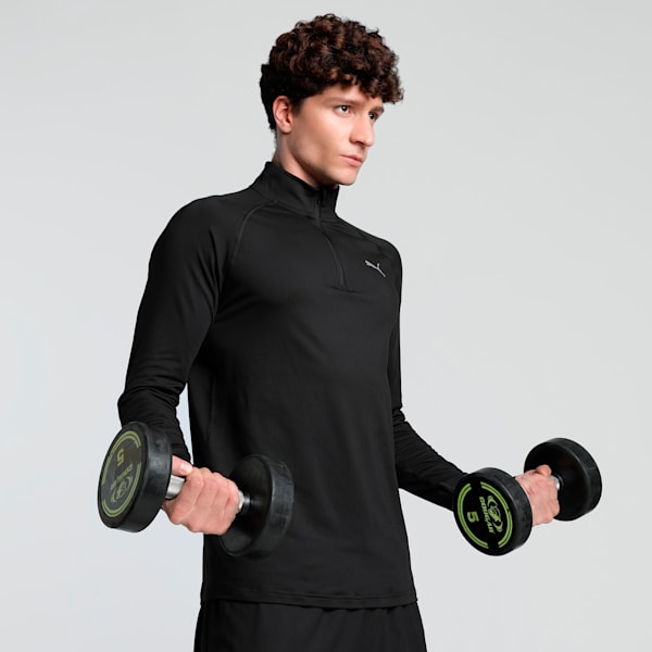 VELOCITY CLOUDSPUN Men's Quarter-Zip Running Top, PUMA Black, extralarge-IND