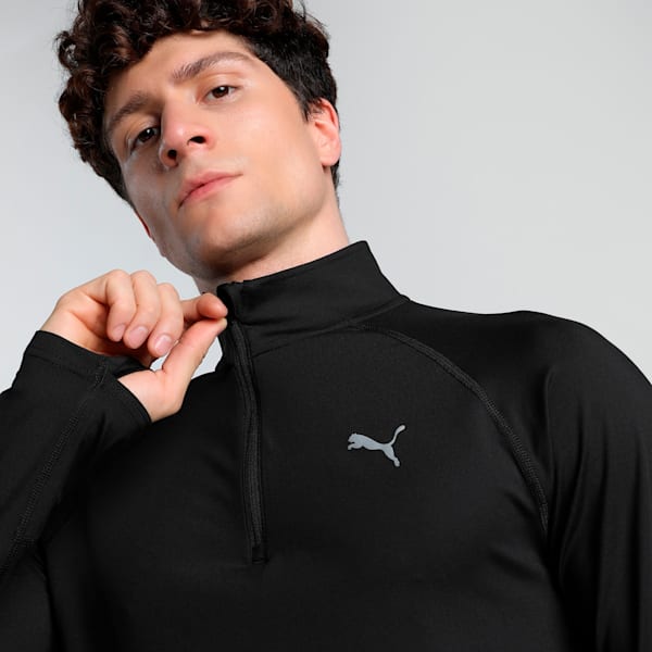 VELOCITY CLOUDSPUN Men's Quarter-Zip Running Top, PUMA Black, extralarge-IND