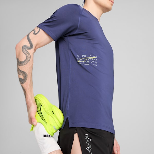 Mesh Graphic Men's Running Tee, Blue Crystal, extralarge-IND