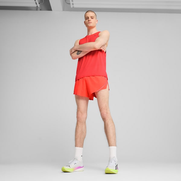 Shorts RACEDAY ULTRAWEAVE Split 7cm para hombre, Glowing Red, extralarge