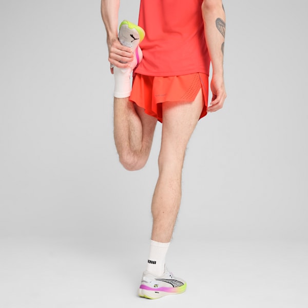Shorts RACEDAY ULTRAWEAVE Split 7cm para hombre, Glowing Red, extralarge