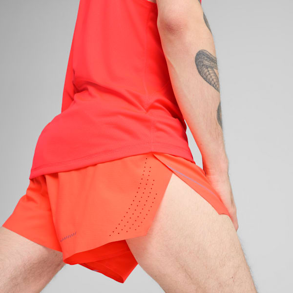 Shorts RACEDAY ULTRAWEAVE Split 7cm para hombre, Glowing Red, extralarge