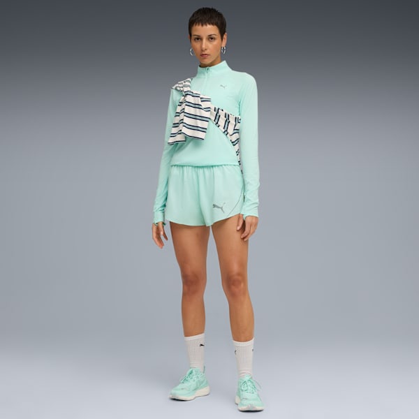 RUN VELOCITY CLOUDSPUN Women's 1/4 Zip Running Top, Mint Melt, extralarge-IND