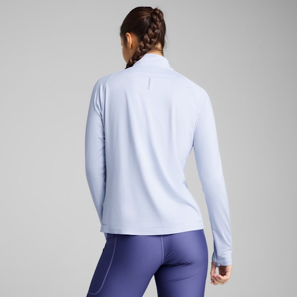 Playera maga larga RUN VELOCITY CLOUDSPUN para mujer, Cool Weather-heather, extralarge