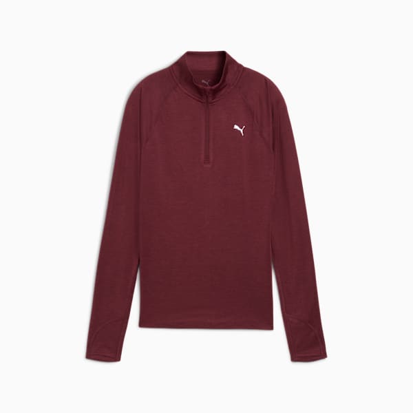 RUN VELOCITY CLOUDSPUN Women's 1/4 Zip Running Top, Ruby Shimmer-Heather, extralarge-IND