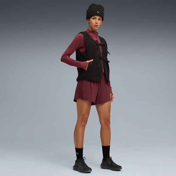 RUN VELOCITY CLOUDSPUN Women's 1/4 Zip Running Top, Ruby Shimmer-Heather, extralarge-IND