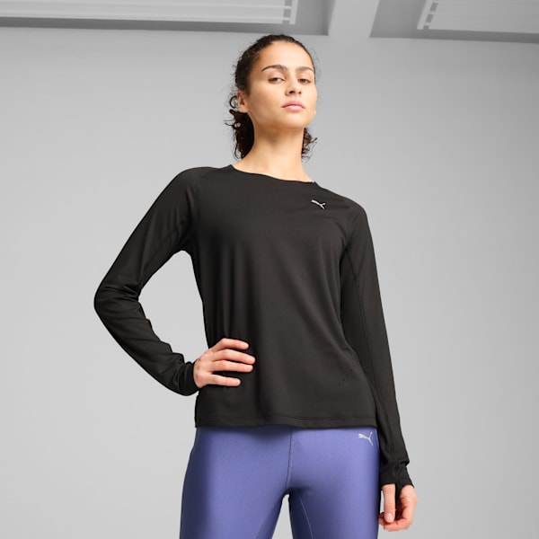 Cloudspun Women's Moisture-Wicking Long Sleeve Tee, PUMA Black, extralarge-IND