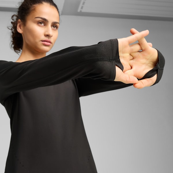 Cloudspun Women's Moisture-Wicking Long Sleeve Tee, PUMA Black, extralarge-IND