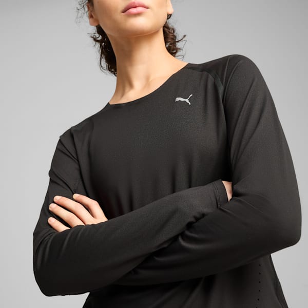 Cloudspun Women's Moisture-Wicking Long Sleeve Tee, PUMA Black, extralarge-IND
