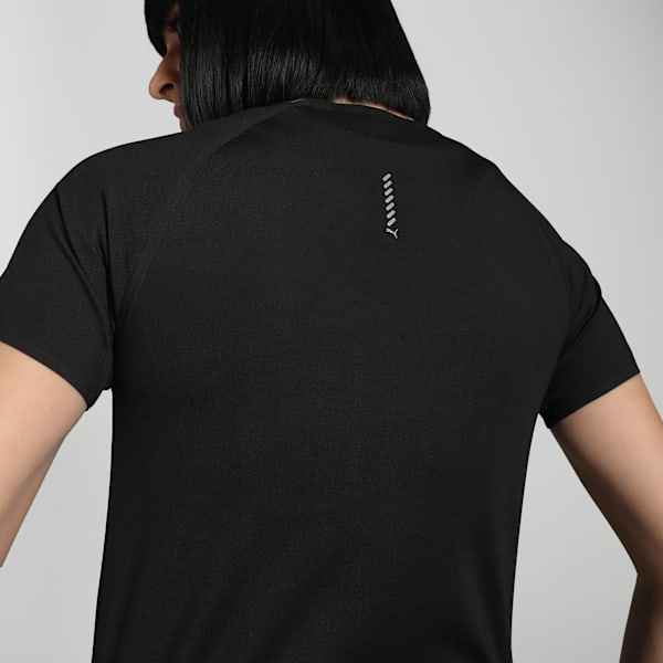 RUN CLOUDSPUN Women's Slim Fit Running Tee, PUMA Black, extralarge-IND