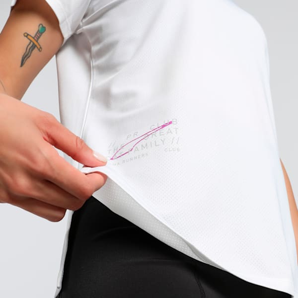 RUN GRAPHIC Mesh Women's Slim Fit Running Tee, PUMA White, extralarge-IND
