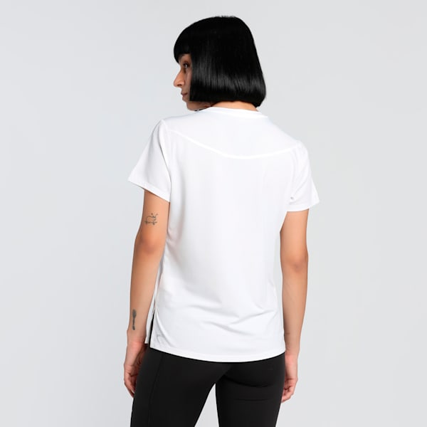 RUN GRAPHIC Mesh Women's Slim Fit Running Tee, PUMA White, extralarge-IND