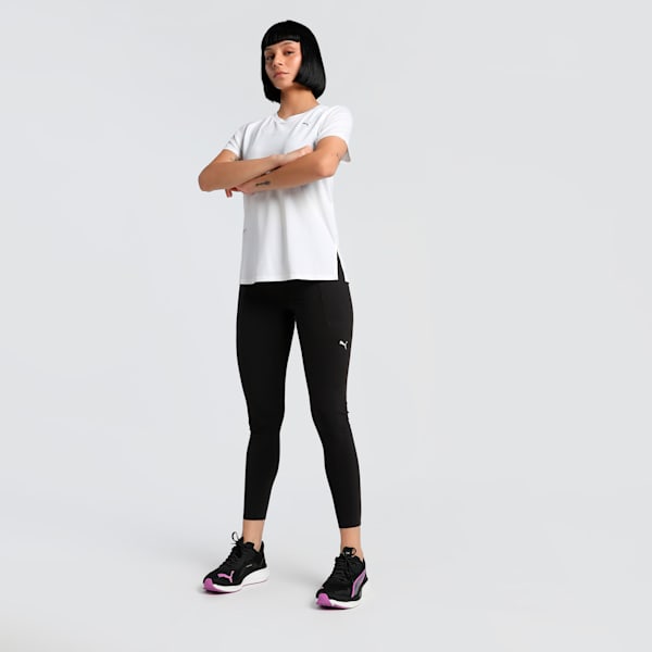 RUN GRAPHIC Mesh Women's Slim Fit Running Tee, PUMA White, extralarge-IND