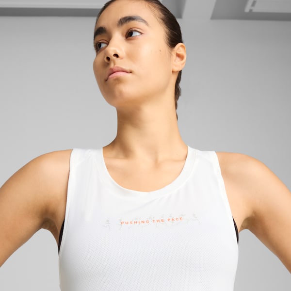 RUN GRAPHIC Women's Mesh Singlet, PUMA White-Q2, extralarge