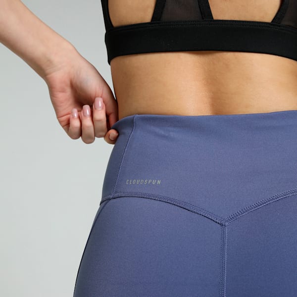 CLOUDSPUN Soft Mesh Women's High-Waisted 7/8 Training Tights, Blue Crystal, extralarge-IND