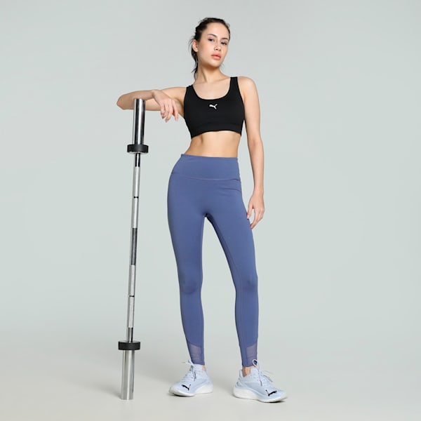 CLOUDSPUN Soft Mesh Women's High-Waisted 7/8 Training Tights, Blue Crystal, extralarge-IND