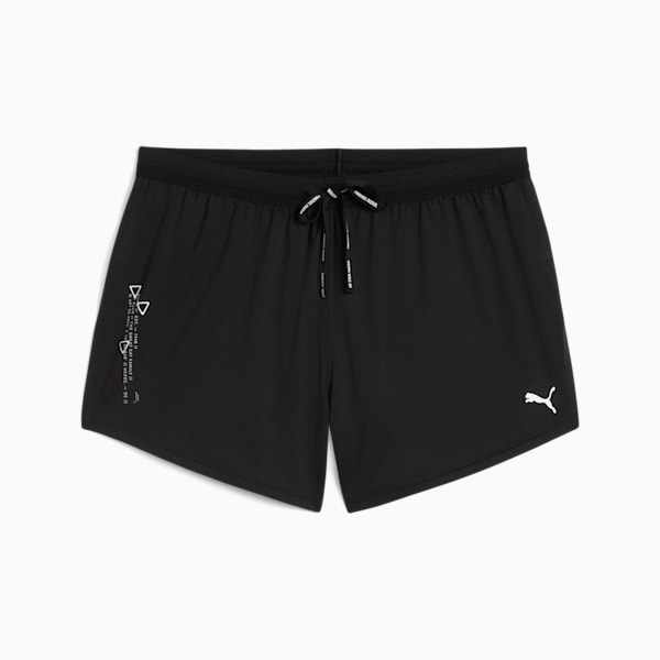 Shorts RUN Split 7cm para mujer, PUMA Black, extralarge