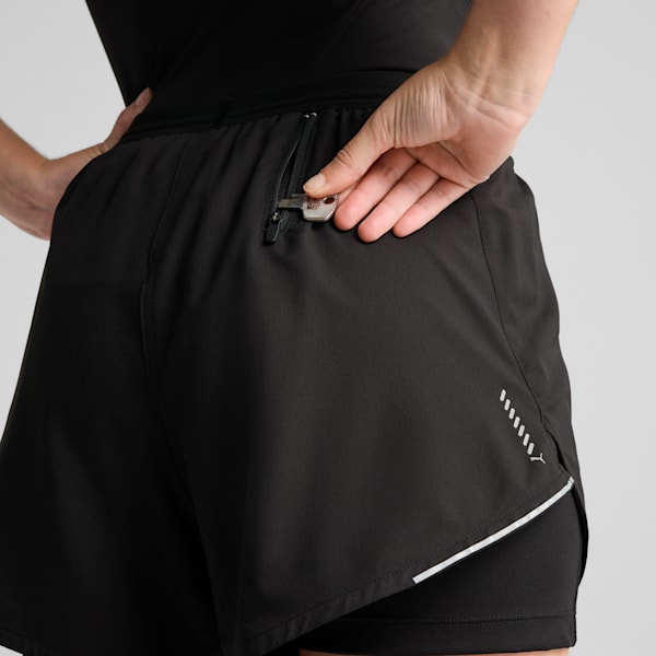 Shorts “2 en 1” RUN ULTRAWEAVE 10cm para mujer, PUMA Black, extralarge