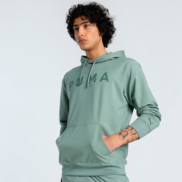 CLOUDSPUN Branded Men's Training Hoodie, Green Moon, extralarge-IND