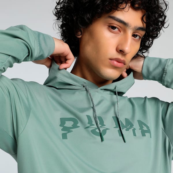 CLOUDSPUN Branded Men's Training Hoodie, Green Moon, extralarge-IND