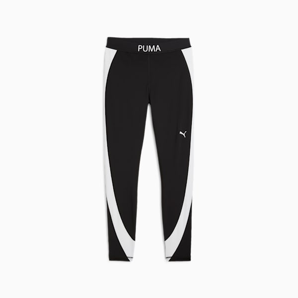 PUMA STRONG High-Waisted 7/8 Color Block Women's Tights, PUMA Black, extralarge