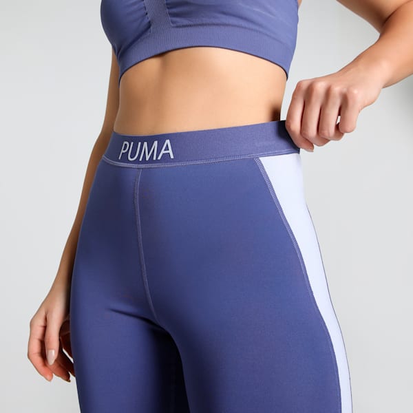 STRONG Women's Colour Block High-Waisted 7/8 Training Tights, Blue Crystal, extralarge-IND