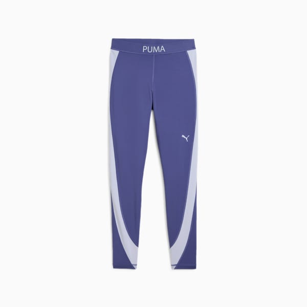 PUMA STRONG High-Waisted 7/8 Color Block Women's Tights, Blue Crystal, extralarge