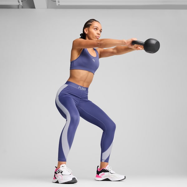 PUMA STRONG High-Waisted 7/8 Color Block Women's Tights, Blue Crystal, extralarge