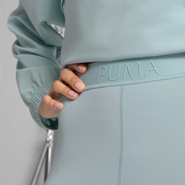 Shorts tiro alto 7/8 PUMA STRONG Colour Block para mujer, Modern Mint, extralarge