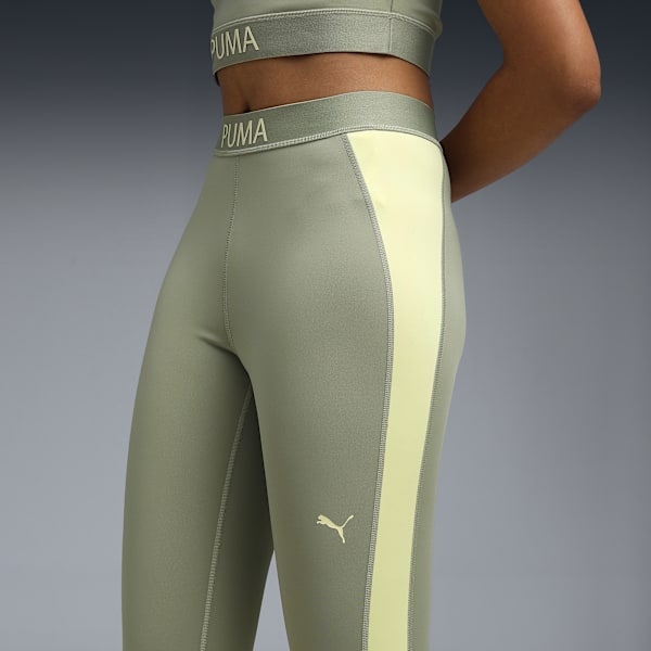 STRONG Women's Colour Block High-Waisted 7/8 Training Tights, Lux Army, extralarge-IND