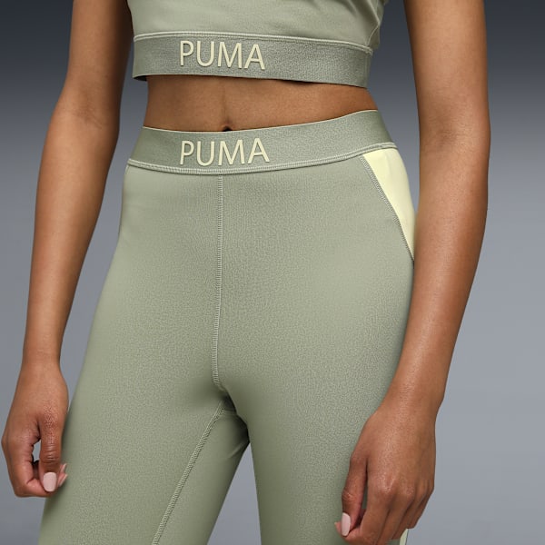 STRONG Women's Colour Block High-Waisted 7/8 Training Tights, Lux Army, extralarge-IND