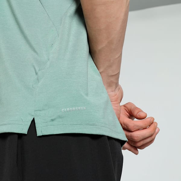 CLOUDSPUN Soft Breathable Men's Training Tee, Green Moon Heather, extralarge-IND