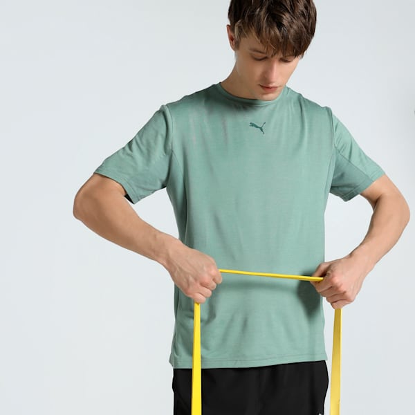 CLOUDSPUN Soft Breathable Men's Training Tee, Green Moon Heather, extralarge-IND