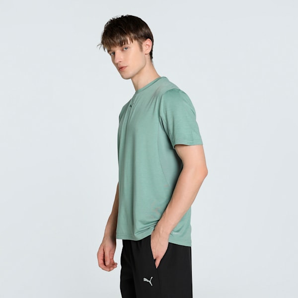 CLOUDSPUN Soft Breathable Men's Training Tee, Green Moon Heather, extralarge-IND