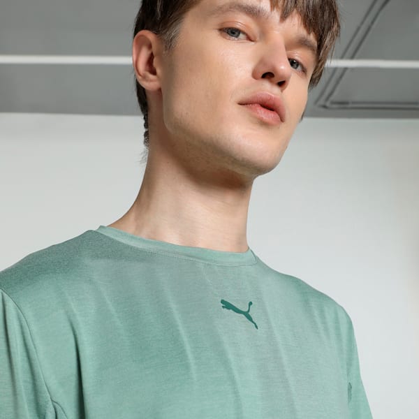 CLOUDSPUN Soft Breathable Men's Training Tee, Green Moon Heather, extralarge-IND