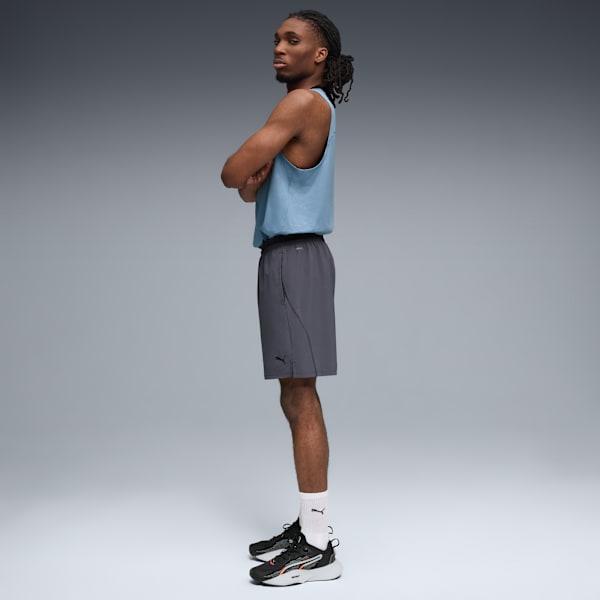 Shorts TRAINING TECH para hombre, Galactic Gray, extralarge