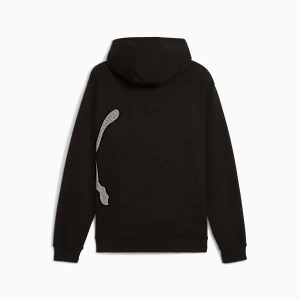Black PUMA hooded top for adults with a graphic logo on the back.
