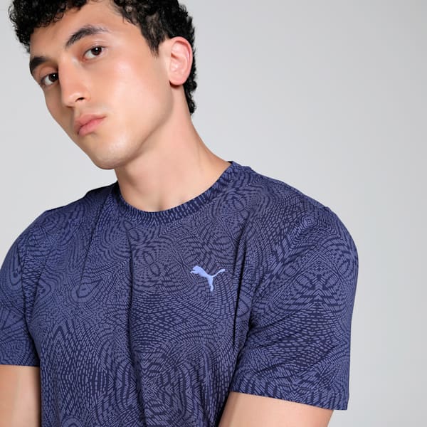 MOVE CLOUDSPUN Men's Printed Tee, Blue Crystal, extralarge-IND