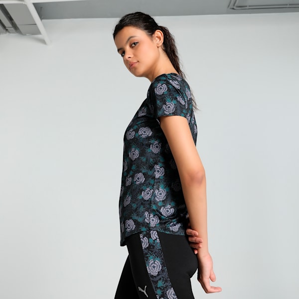 Winter Blooms Women's Printed Training Tee, PUMA Black, extralarge-IND