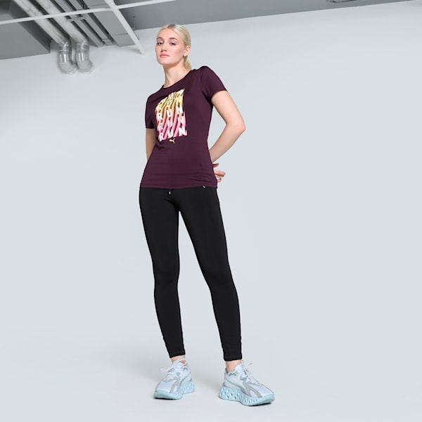 Active Graphic Women's Slim Fit Training Tee, Midnight Plum, extralarge-IND