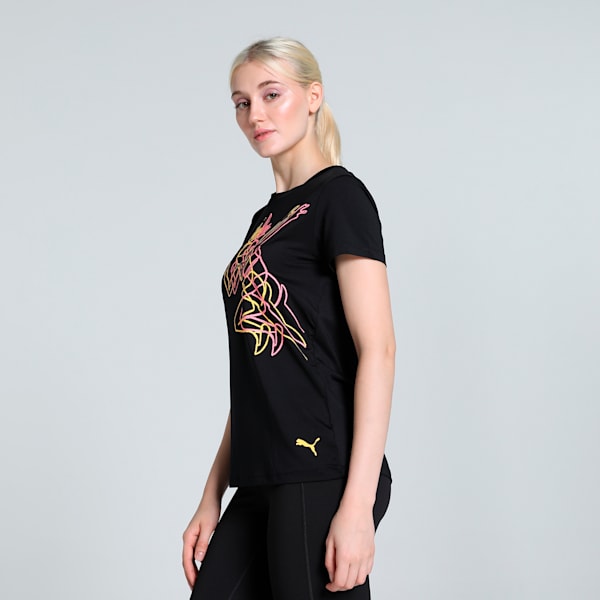 Active Graphic Women's Training Tee, PUMA Black, extralarge-IND