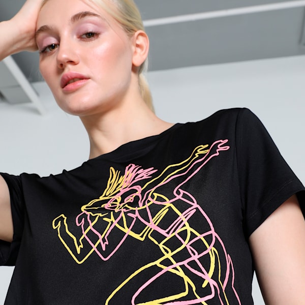 Active Graphic Women's Training Tee, PUMA Black, extralarge-IND