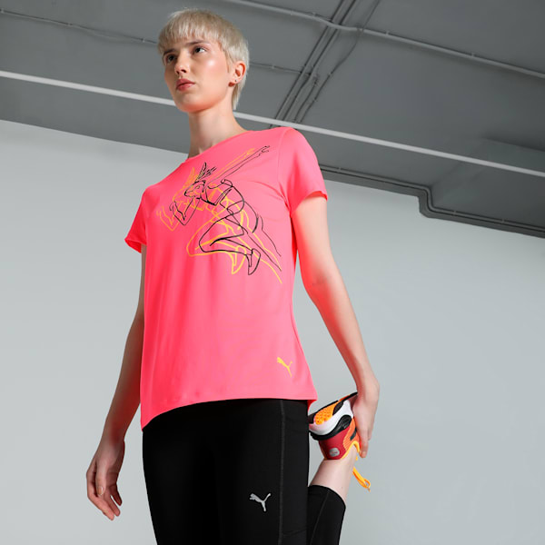 Active Graphic Women's Training Tee, Sunset Glow, extralarge-IND