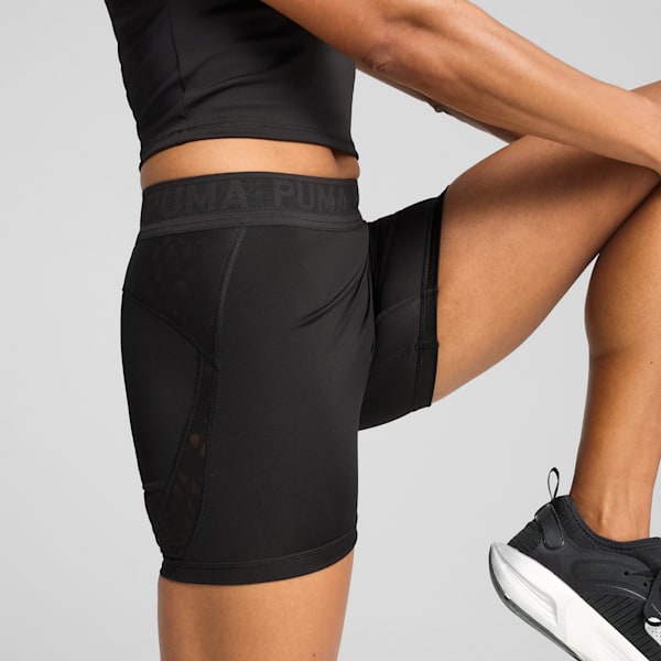 Leggings cortos con encaje para mujer, PUMA Black, extralarge