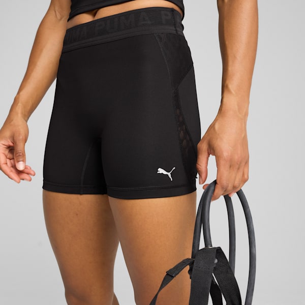 Leggings cortos con encaje para mujer, PUMA Black, extralarge