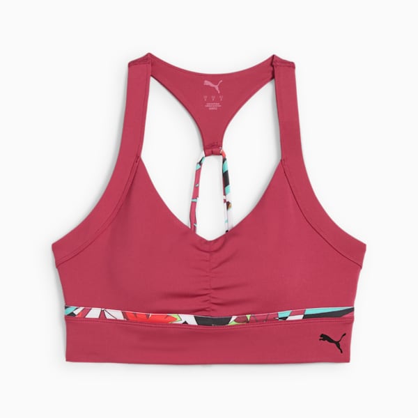 4KEEPS TROPICAL Women's Longline Bra, Port, extralarge