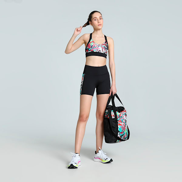 4KEEPS TROPICAL Printed Longline Women's Training Bra, PUMA Black-AW-048280-0001, extralarge-IND