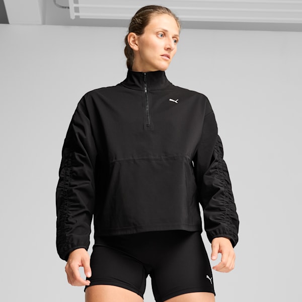 Chamarra tejida estampada para mujer TROPICAL, PUMA Black, extralarge