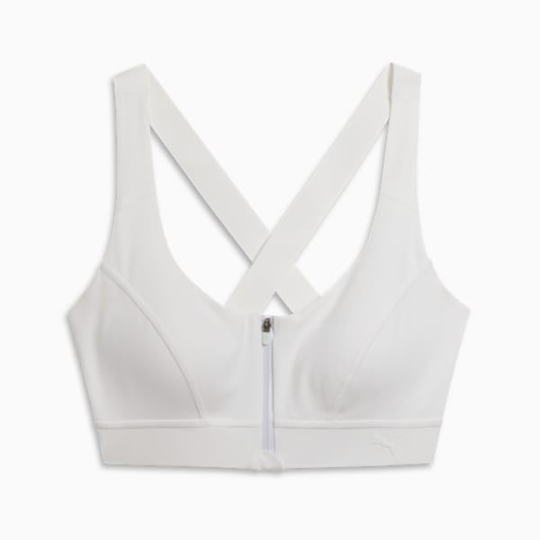 PUMA x PAMELA REIF Women's Zip Sports Bra, PUMA White, extralarge