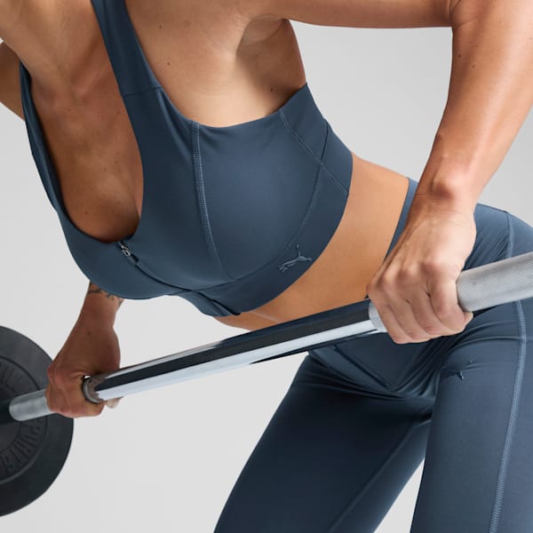 PUMA x PAMELA REIF Zip Training Bra, Dark Night, extralarge-IND